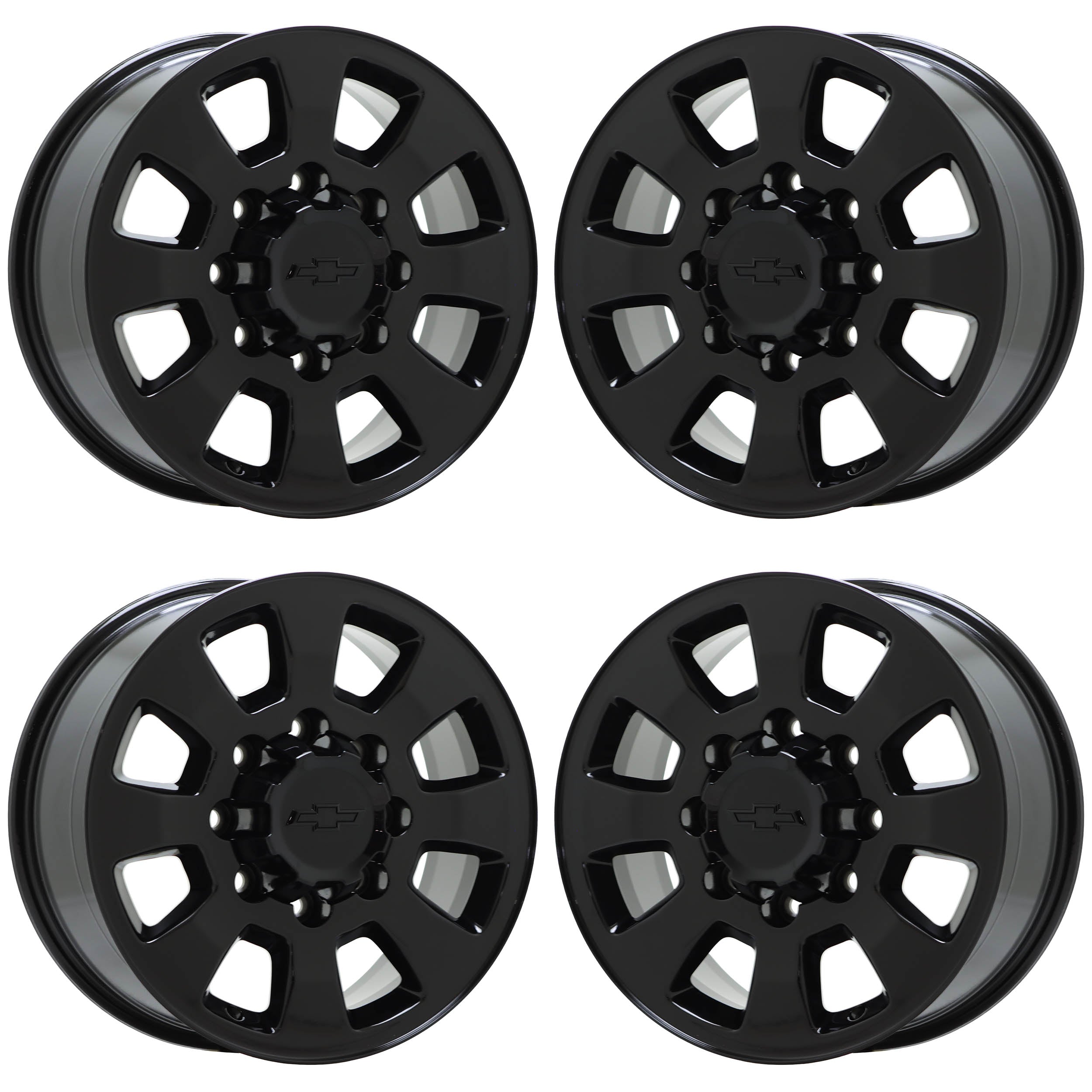 18" Chevrolet Silverado 2500 3500 Gloss Black wheels rims OEM set 5501 EXCHANGE